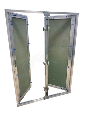 Люк под покраску Хаммер Гиппократ для установки в стену, 2 створки, съёмная перегородка 800*1100 Люк под покраску Хаммер Гиппократ для установки в стену, 2 створки, съёмная перегородка 800*1100