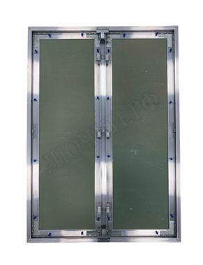 Люк под покраску Хаммер Гиппократ для установки в стену, 2 створки, съёмная перегородка 800*1100 Люк под покраску Хаммер Гиппократ для установки в стену, 2 створки, съёмная перегородка 800*1100